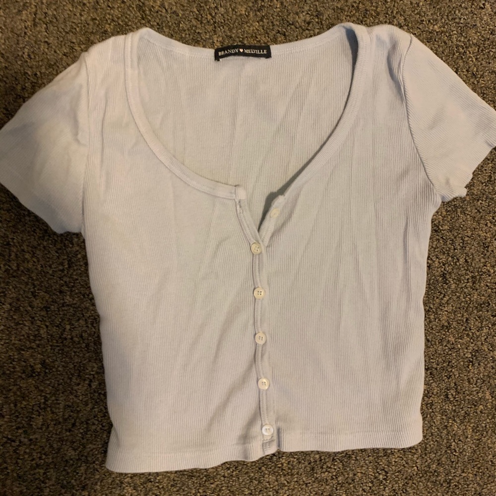 Brandy Melville Light Lavender Button tee